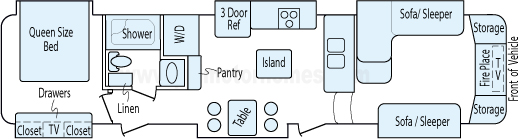 41' 2016 Keystone Montana w/6 Slides Floorplan