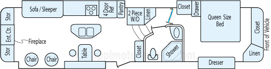 41' 2012 Doubletree Mobile Suites w/4 Slides Floorplan