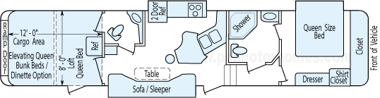 41' 2011 Keystone Raptor w/3 Slides & Generator - Toy Hauler - Bunk House Floorplan
