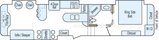 38' 2011 Heartland Bighorn w/4 Slides & Generator Floorplan