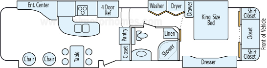 38' 2013 Drv Mobile Suites w/4 Slides Floorplan