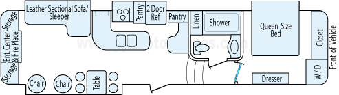 35' 2014 Primetime Crusader w/3 Slides Floorplan