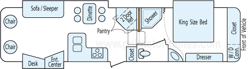 35' 2012 Heartland Bighorn w/3 Slides Floorplan