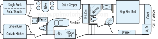 41' 2014 Heartland Bighorn Silverado w/5 Slides - Bunk House Floorplan
