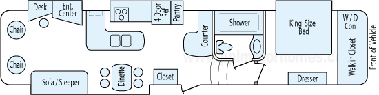 41' 2012 Dutchmen Infinity w/4 Slides Floorplan