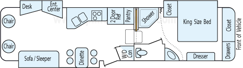 37' 2007 Pilgrim International Open Road w/3 Slides Floorplan