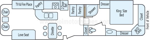 37' 2005 Heartland Landmark w/3 Slides Floorplan