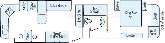 37' 2015 Palomino Columbus w/3 Slides Floorplan