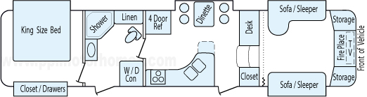 39' 2013 Keystone Montana Hickory w/5 Slides Floorplan