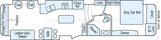 39' 2013 Keystone Alpine w/4 Slides Floorplan