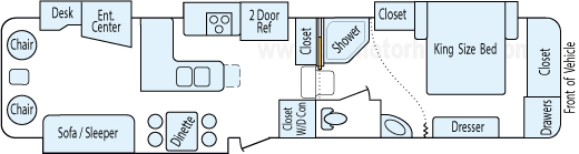 37' 2007 Pilgrim International Open Road w/4 Slides Floorplan