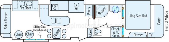 40' 2012 Open Range Residential w/4 Slides Floorplan