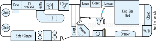 38' 2011 Heartland Bighorn w/3 Slides Floorplan