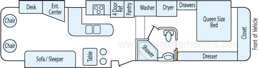 38' 2011 Carriage Cameo w/3 Slides Floorplan