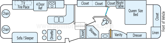 38' 2012 Keystone Big Sky Montana w/3 Slides Floorplan