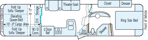 35' 2014 Keystone Impact w/2 Slides & Generator - Toy Hauler - Bunk House Floorplan