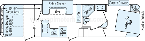 34' 2013 Keystone Raptor w/2 Slides & Generator - Toy Hauler Floorplan