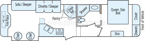 34' 2013 Keystone Cougar High Country w/3 Slides Floorplan
