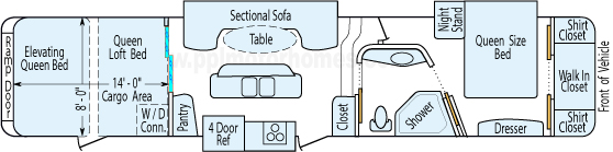42' 2011 Dutchmen Voltage w/3 Slides - Toy Hauler - Bunk House Floorplan