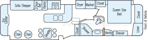 38' 2012 Keystone Montana Hickory w/3 Slides Floorplan