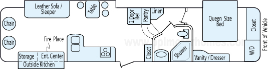 38' 2012 Keystone Avalanche w/3 Slides Floorplan