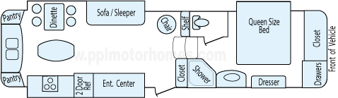 34' 2012 Keystone Laredo w/3 Slides Floorplan