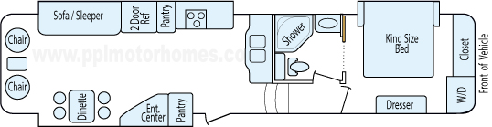38' 2011 Jayco Pinnacle w/3 Slides Floorplan