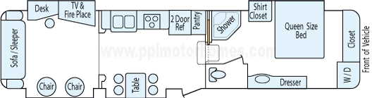 37' 2005 Nu-Wa Hitchhiker Discover America w/4 Slides Floorplan