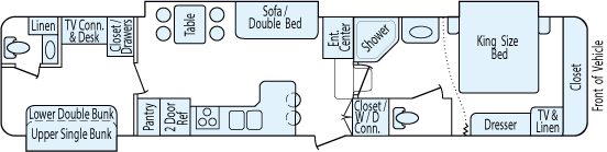 40' 2008 Forest River Cardinal Le w/3 Slides - Bunk House Floorplan