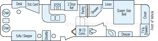 37' 2008 Keystone Montana w/4 Slides Floorplan