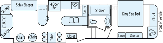 40' 2012 Heartland Big Horn w/4 Slides & Generator Floorplan