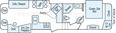 34' 2011 Keystone Montana High Country w/3 Slides Floorplan