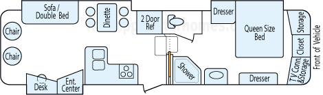 33' 2006 Keystone Challenger w/3 Slides Floorplan