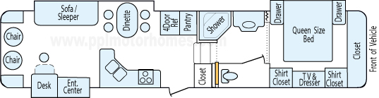 38' 2008 New Horizons w/3 Slides Floorplan