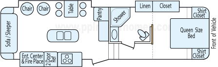 32' 2016 Keystone Cougar Lite w/3 Slides Floorplan