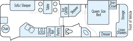 31' 2006 Keystone Cougar w/2 Slides Floorplan