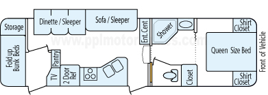 29' 2010 Forest River Wildcat w/Slide - Bunk House Floorplan