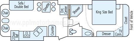 32' 2007 Forest River Cardinal w/3 Slides Floorplan