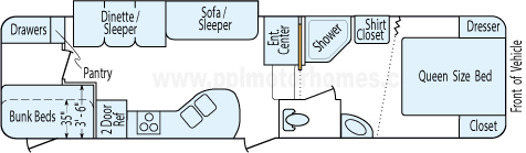 28' 2005 Forest River Sierra w/Slide - Bunk House Floorplan