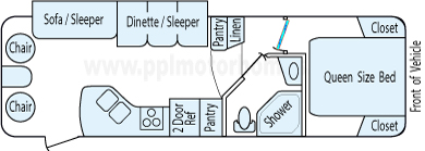 27' 2009 Fleetwood Prowler w/Slide Floorplan