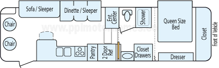 31' 2004 Forest River Cardinal w/2 Slides Floorplan