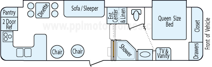 30' 2012 Forest River Wildcat w/2 Slides Floorplan