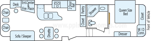 36' 2009 Keystone Mountaineer w/4 Slides Floorplan