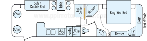 32' 2006 Forest River Cardinal w/2 Slides Floorplan