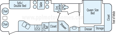 32' 2003 Pilgrim International Open Road w/2 Slides Floorplan