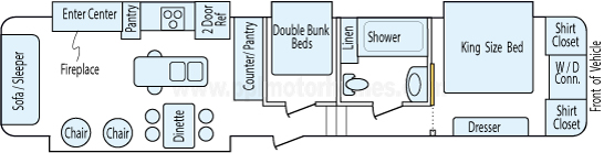 40' 2015 Coachmen Chaparral w/4 Slides - Bunk House Floorplan