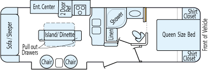 30' 2012 Open Range Light w/3 Slides Floorplan