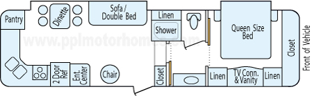 31' 1999 Jayco Designer w/2 Slides Floorplan