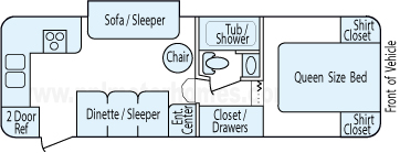 26' 2010 Northwood Artic Fox w/Slide Floorplan