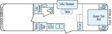 32' 2006 K-Z Sportster w/Slide & Generator - Toy Hauler Floorplan